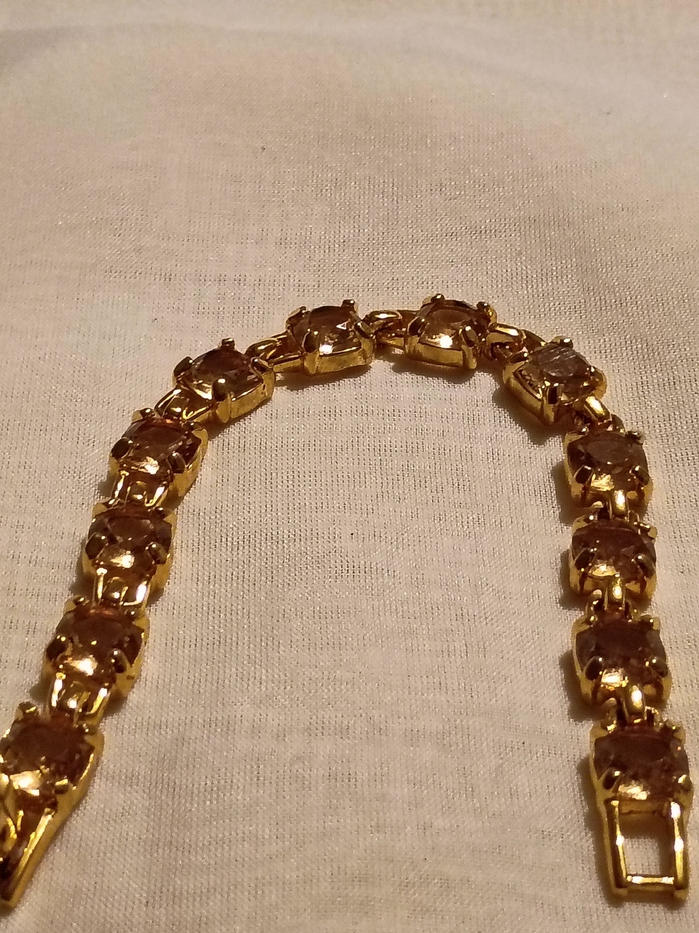 Swarovski Gold-Tone Tennis Bracelet with Champagne Stones - Women Jewelry